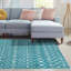 Tapis bleu / blanc en chenille / polyester tissé à la machine Briehn-2075104037