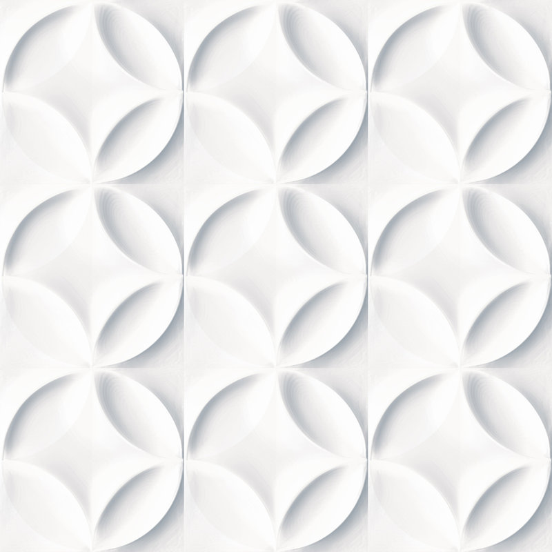 Carreau de mur texturé 3D 23 po x 23 po Catavento, Blanc