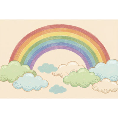 Papier peint pastel arc-en-ciel avec nuages