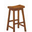 Casual Dining 29-inch Bar Height Stools 2pc Set Saddle Seat Solid Wood Oak Finish Home Furniture-1435433137