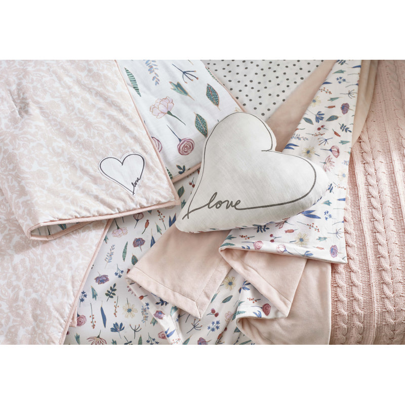 Floral Cotton Reversible Throw Pillow
