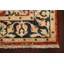 Tapis rouge / beige en laine noué à la main de conception unique 4 pi 0 po x 5 pi 10 po