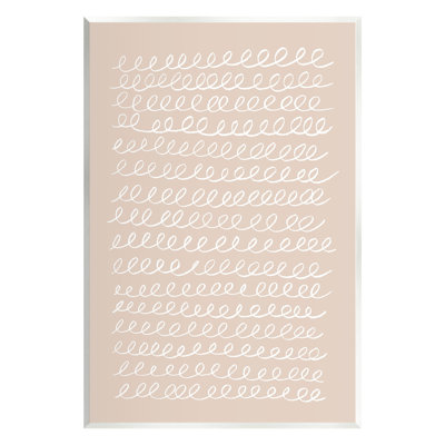 Modern Beige Squiggle Wall Plaque Art by Victoria Borges