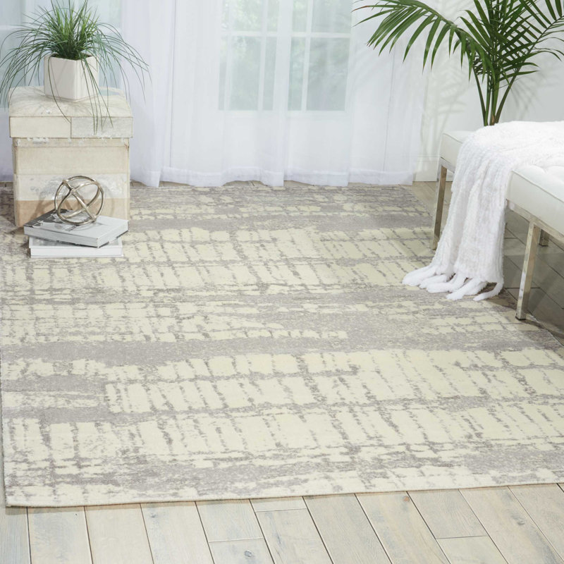 Tapis blanc moderne Cannes, Rectangle 9 pi 9 po x 13 pi 9 po