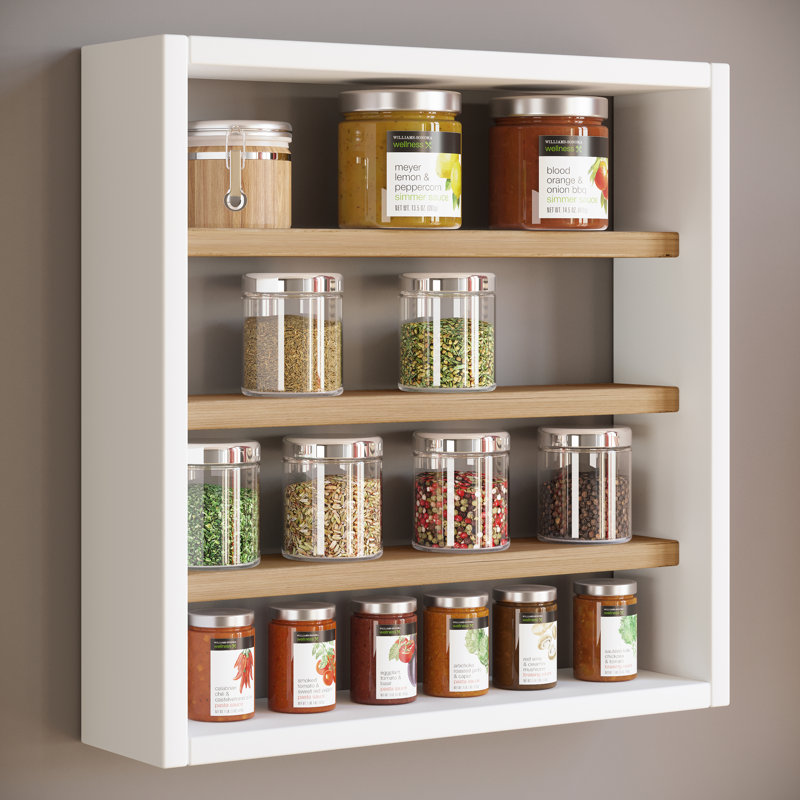 Quantrez Wood Spice Rack, 40cm H x 40cm W x 10cm D