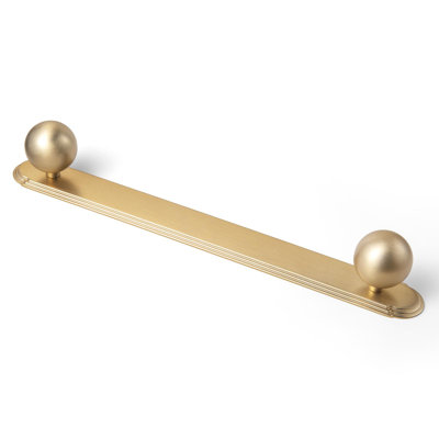 7 9/16 "Elegant Brass Door Handle With Spherical Ends