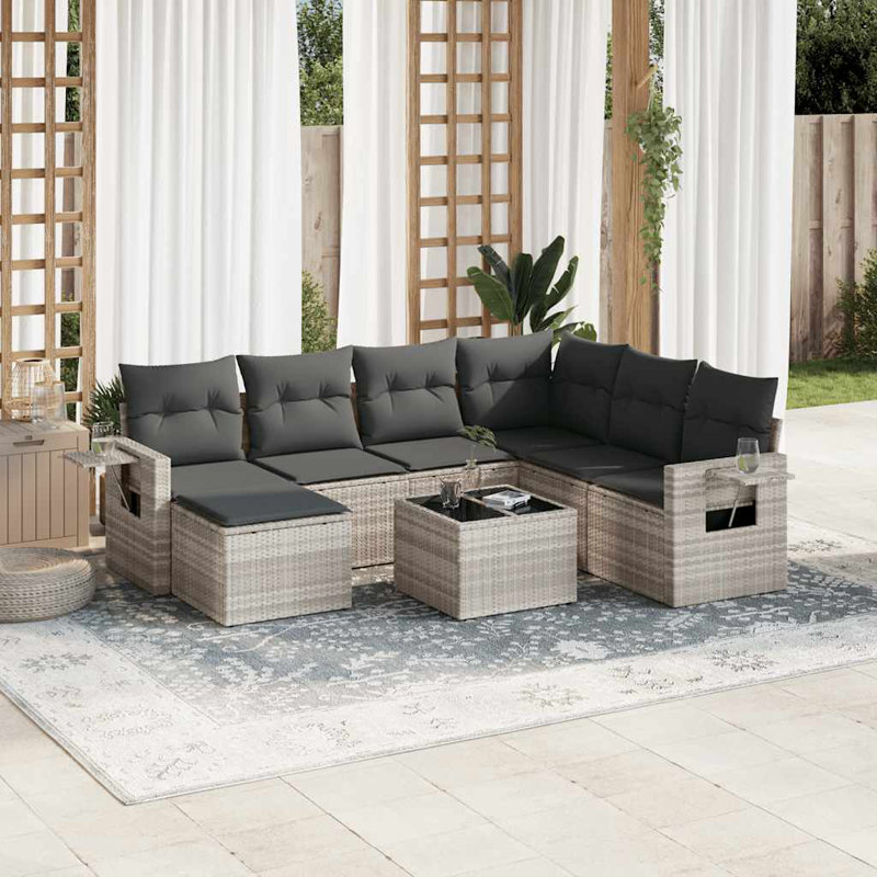  Garden Sofa Set Light Grey