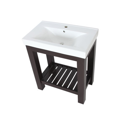 Bise 30'' Single Bathroom Vanity with Ceramic Top
