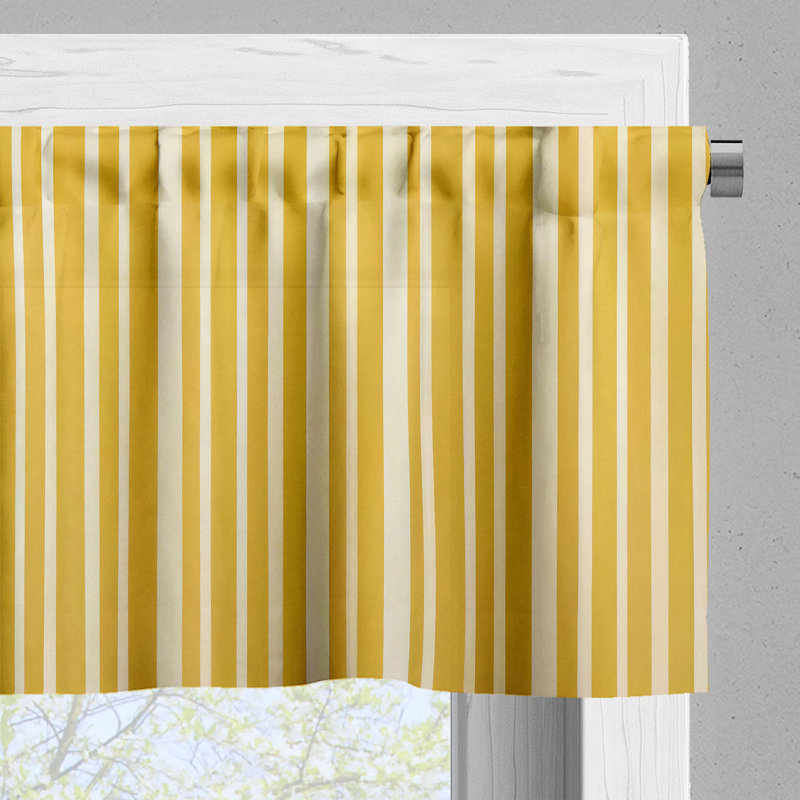Striped Tailored Window Valance, 42" W x 12" L