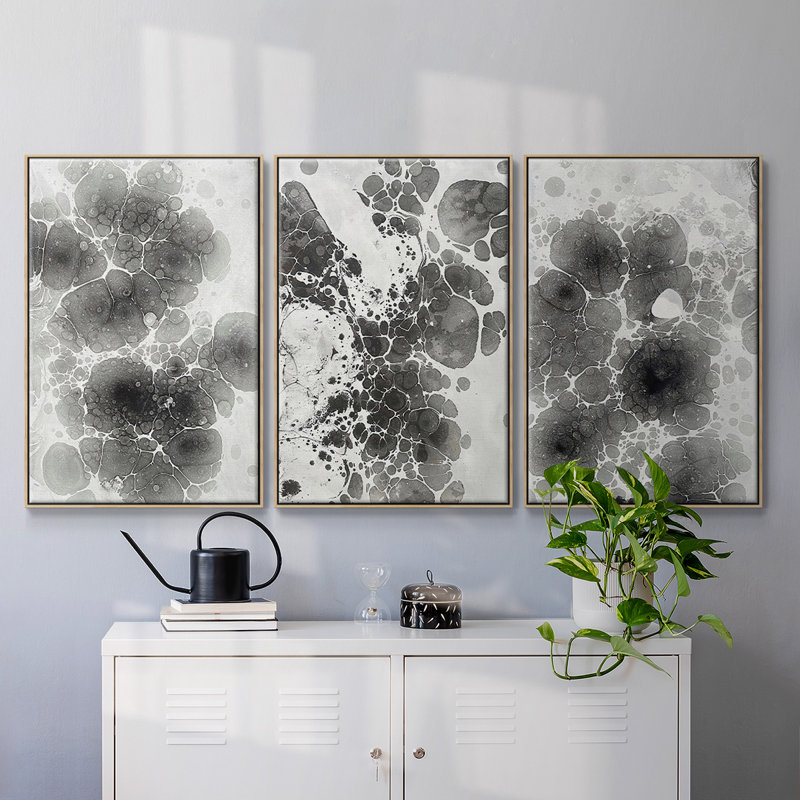 " Marbling I " 3 - Pieces, Naturel, H 40 po x l 90 po x P 2 po