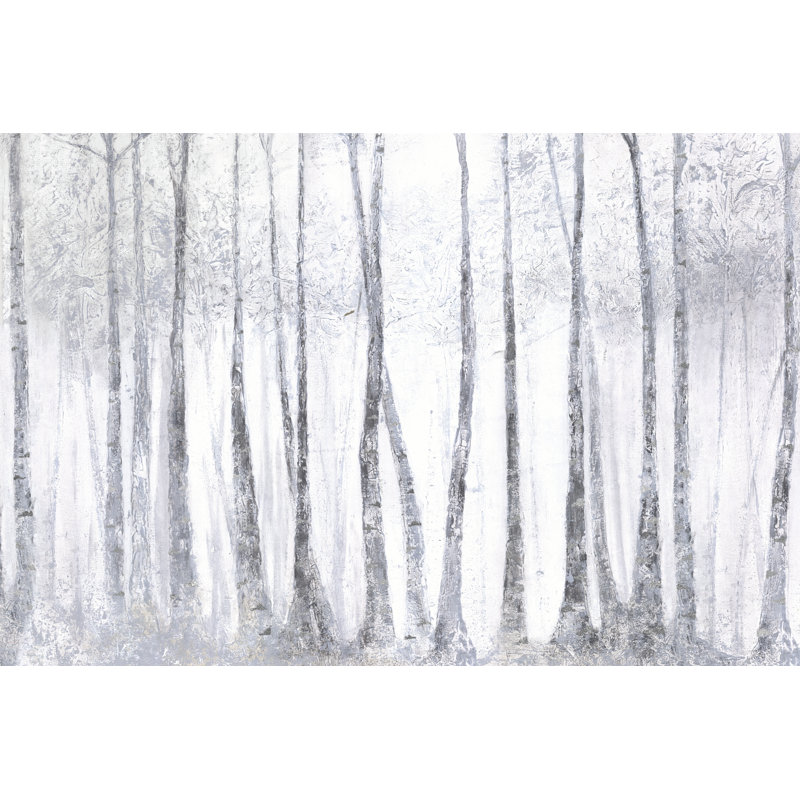 Silver Bark Trees 2 - Wrapped Canvas Painting, 61cm H x 91cm W x 3.8cm D