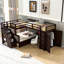 Lit superposé en L au-dessus de double avec 3 tiroirs, bureau portable et garde-robe dans l'espace et mobilier polyvalent pour les familles-181547177