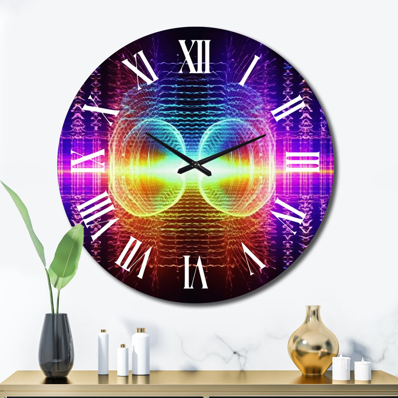 Horloge murale Waveform Spectrum Abstract Resonances, Très grand