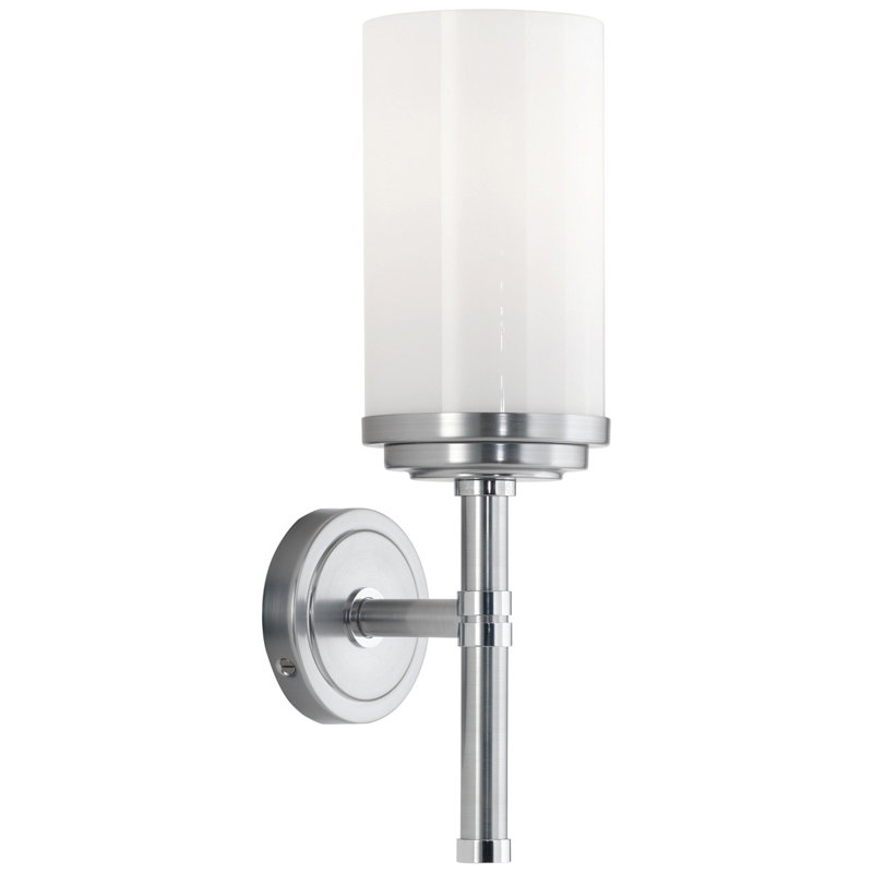 Halo Armed Sconce, Brushed Chrome/Polished Chrome