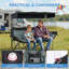 Fauteuil d'extérieur pour 3 personnes, causeuse de plage surdimensionnée pliante avec auvent pare-soleil, porte-gobelets et sac de transport