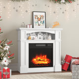 Deneise 31.69'' W Electric Fireplace with Mantel