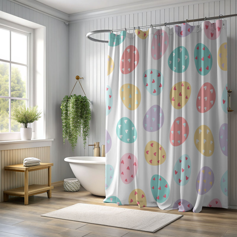Rideau de douche 1 pièce Gentle Pâques, H 74 po x l 35 po