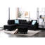 Canapé modulaire en forme de L 3 pièces pour marathons de cinéma, 4 places, siège central escamotable avec porte-gobelets, deux coussins décoratifs assortis et rangement intérieur assorti, structure en bois massif et en bois d'ingénierie-1812516077