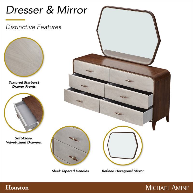Houston Dresser With Mirror - Walnut