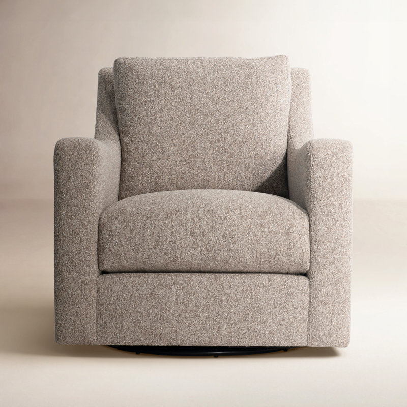 Plush Upholstered Swivel Armchair