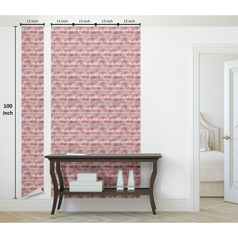 Karima Roll, Rubis pâle, rubis, blanc cassé, L 100 po x l 13 po