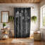 Motif floral noir et blanc - Rideau de douche standard 1 pièce-100722663