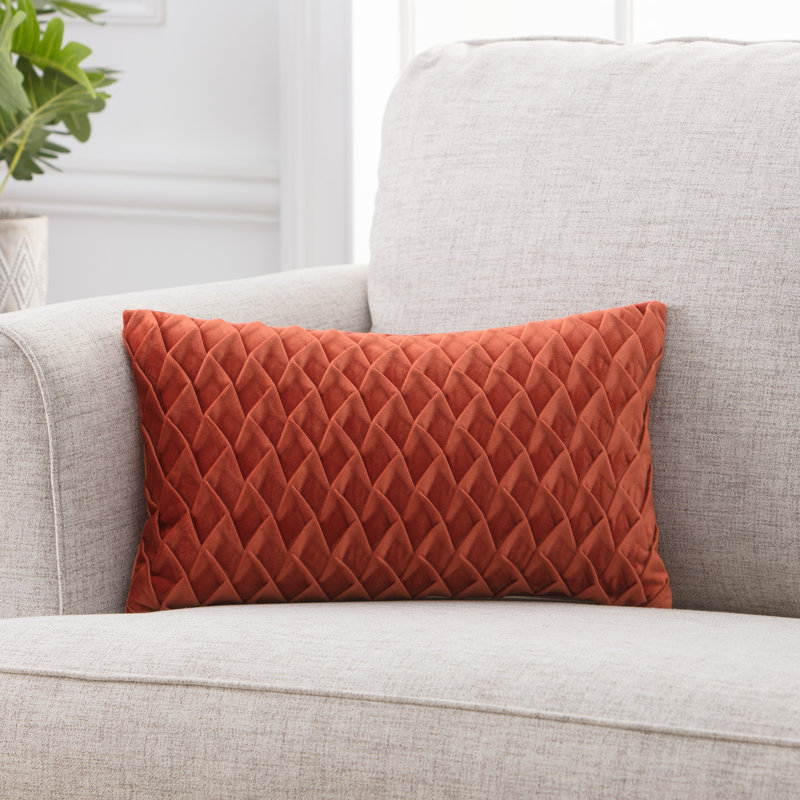 Chanasya Gem Textured Velvet Decorative Throw Pillow Cover, Rust