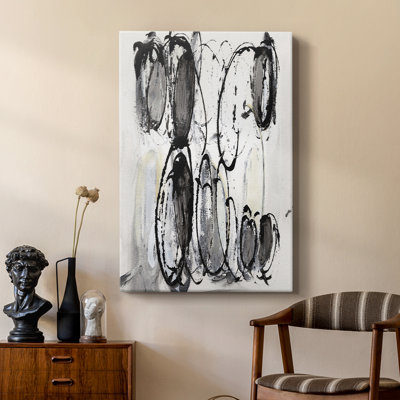 Grey Scribbles II -Custom Wrapped Gallery Cavas
