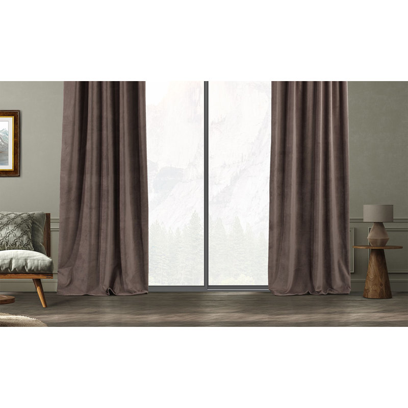 Blackout Single Curtain Panel, 260cm Width x 175cm Drop, Brown