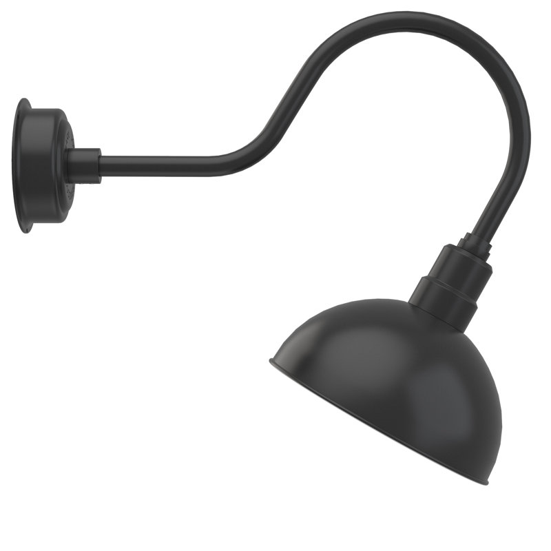 Luminaire de grange d’extérieur à del Dipkarpaz, H 8po x l 12 po x P 12 po, Noir mat