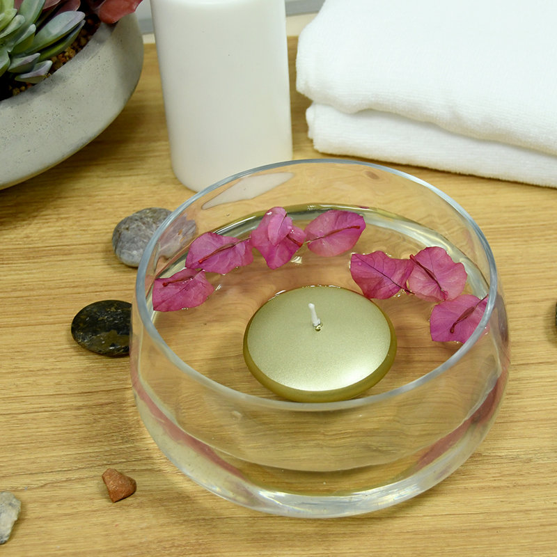 Bougie flottante sans parfum Ruby, 12, Or