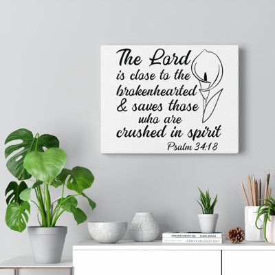 Saves Those Who Psalm 34:18 1 Piece Wrapped Canvas Wall Art