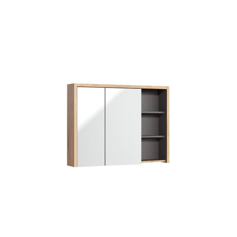 Elwira 1000mm W 750mm H Surface Frameless Medicine Cabinet Mirror 6 Adjustable