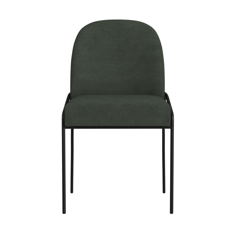 Chaise de salle à manger rembourrée Burhans, Vert Loden