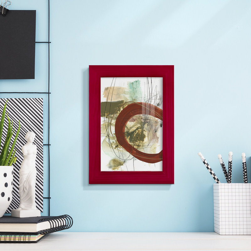«Gautious Rusted Loops II», encadré sur papier, Rouge, H 6 po x l 4 po x P 1 po