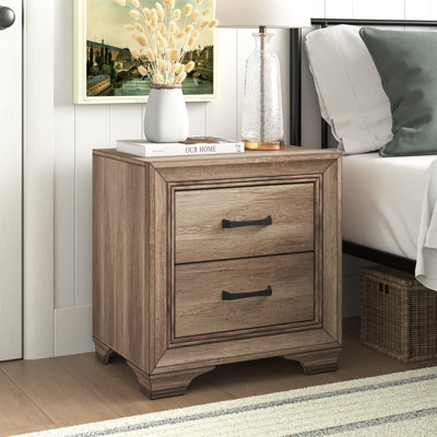 Eleora Solid Wood 2-Drawer Nightstand