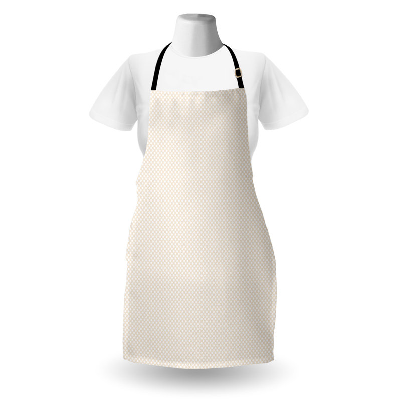 Bungalow rose tablier rétro unisexe à pois motif répétitif taille champagne blanc