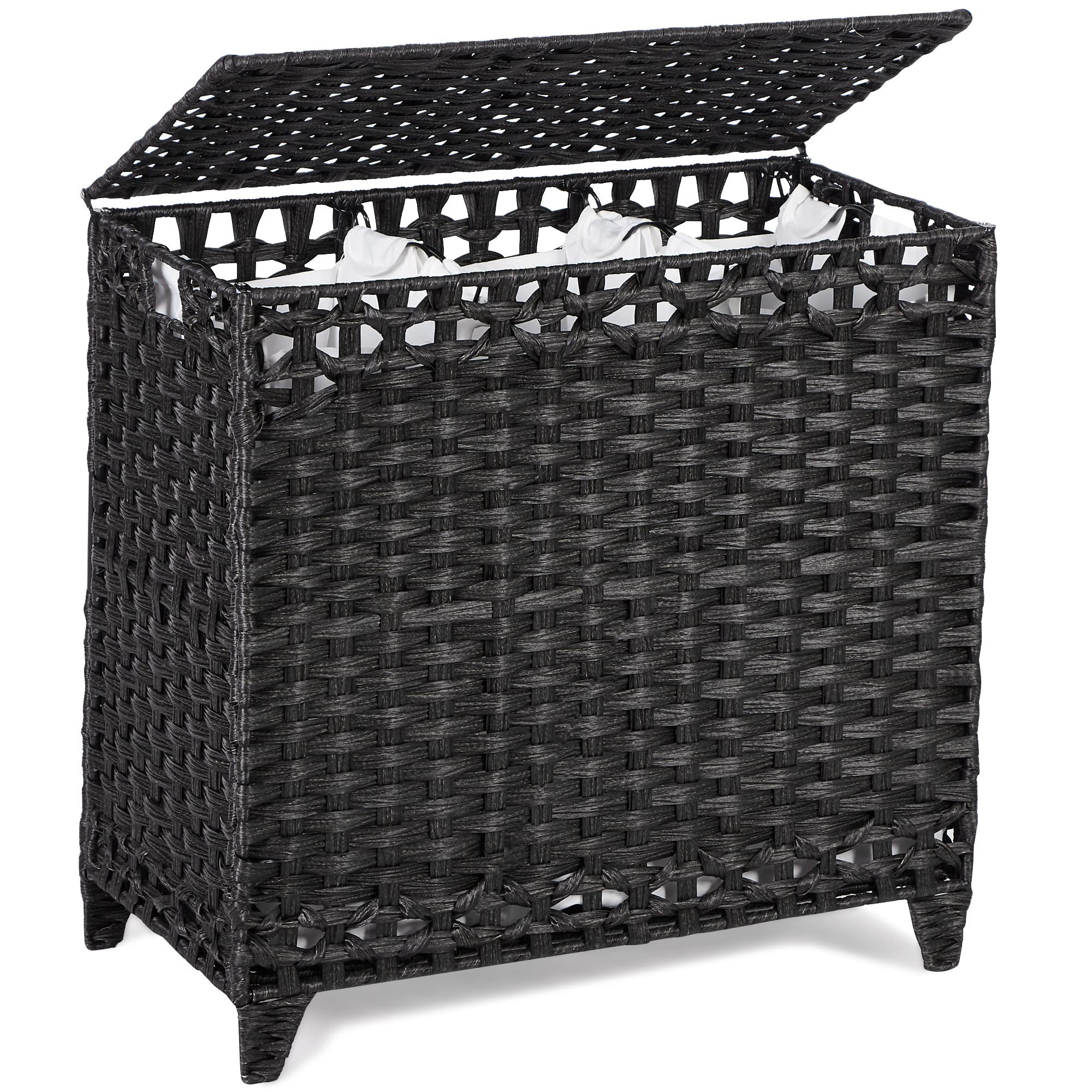 Underyr Handwoven Wicker Laundry Hamper With Handles 