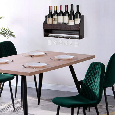 Porte-bouteilles mural en bambou Dhmaker