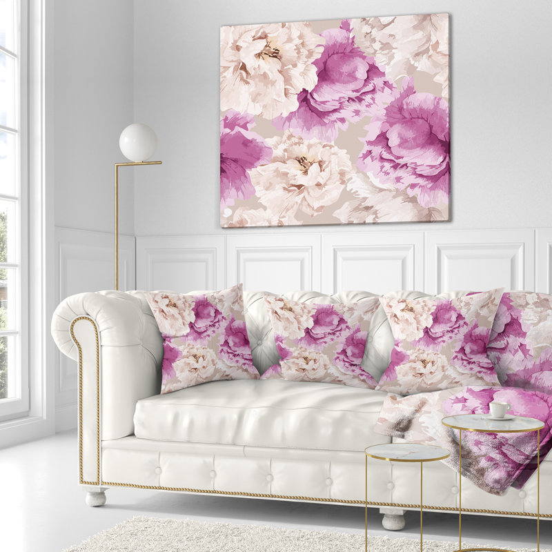 Motif floral pivoine - Coussin décoratif à imprimé floral