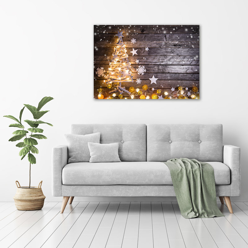 Illuminated Christmas Tree - No Frame Print on Canvas
