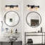 Éclairage pour meuble-lavabo de salle de bain 22 po 3 lumières noir mat avec abat-jour en verre-113571385-99499427