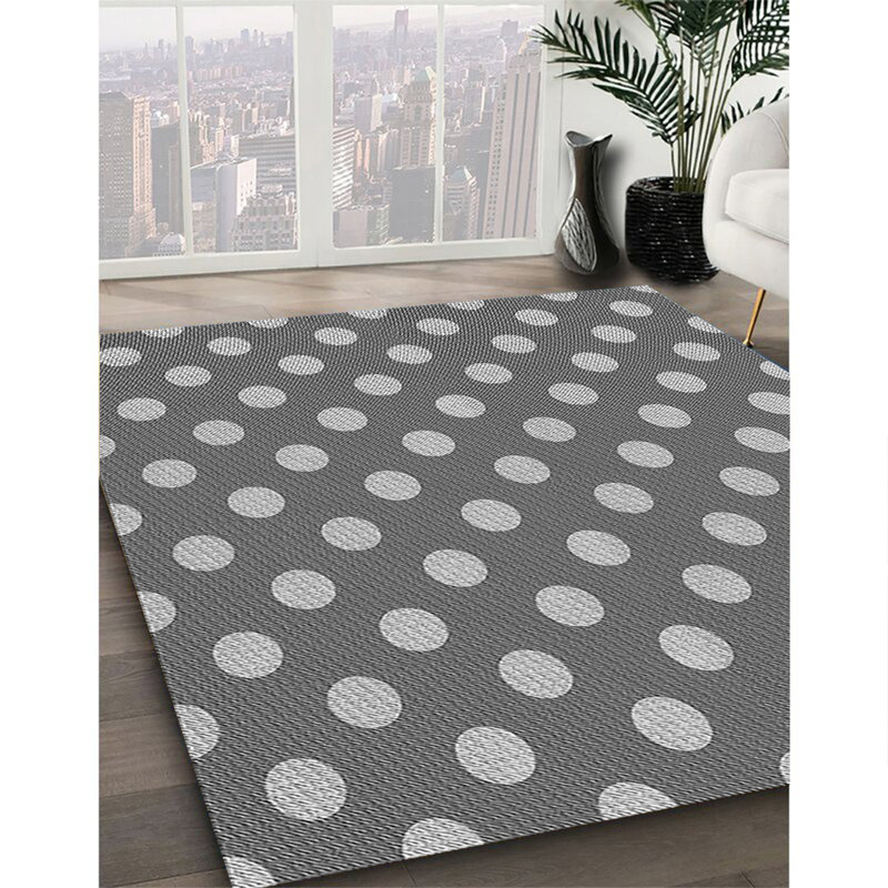 Tapis gris tissé à la machine, Rectangle 5 pi x 7 pi