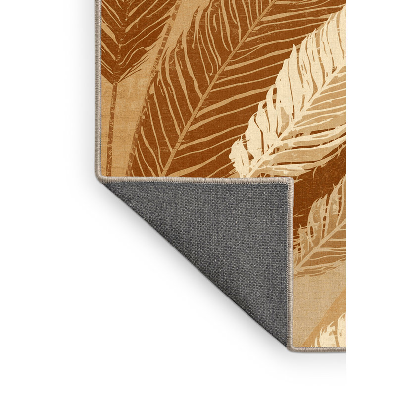 Tapis brun moelleux moelleux et moelleux à motif de pampa Temaraia, Carré 5 pi