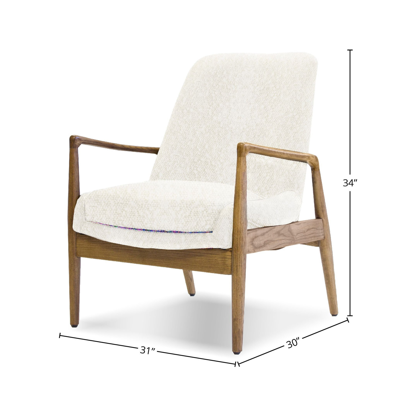 Isabel Lounge Chair, Cream Wool