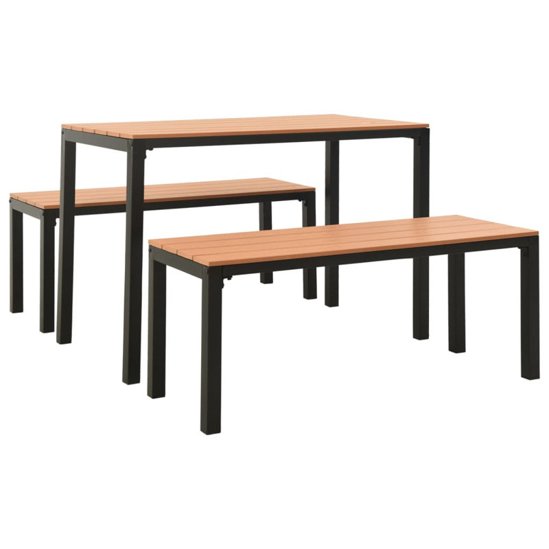 Ensemble de salle à manger rectangulaire, Brun