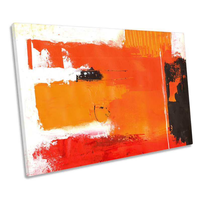 Abstract Orange Grunge - Wrapped Canvas Print, 61cm H x 91.4cm W