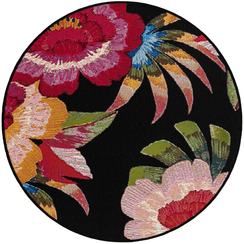  Floralis Outdoor Botanical Rug, Round 3'1"