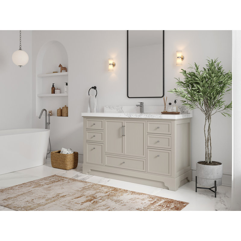 Alys 60'' Single Bathroom Vanity with Top, Calacatta Sienna