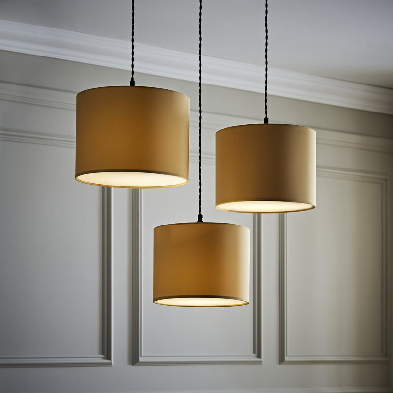 22cm H Blended Fabric Drum Pendant Shade, Beige